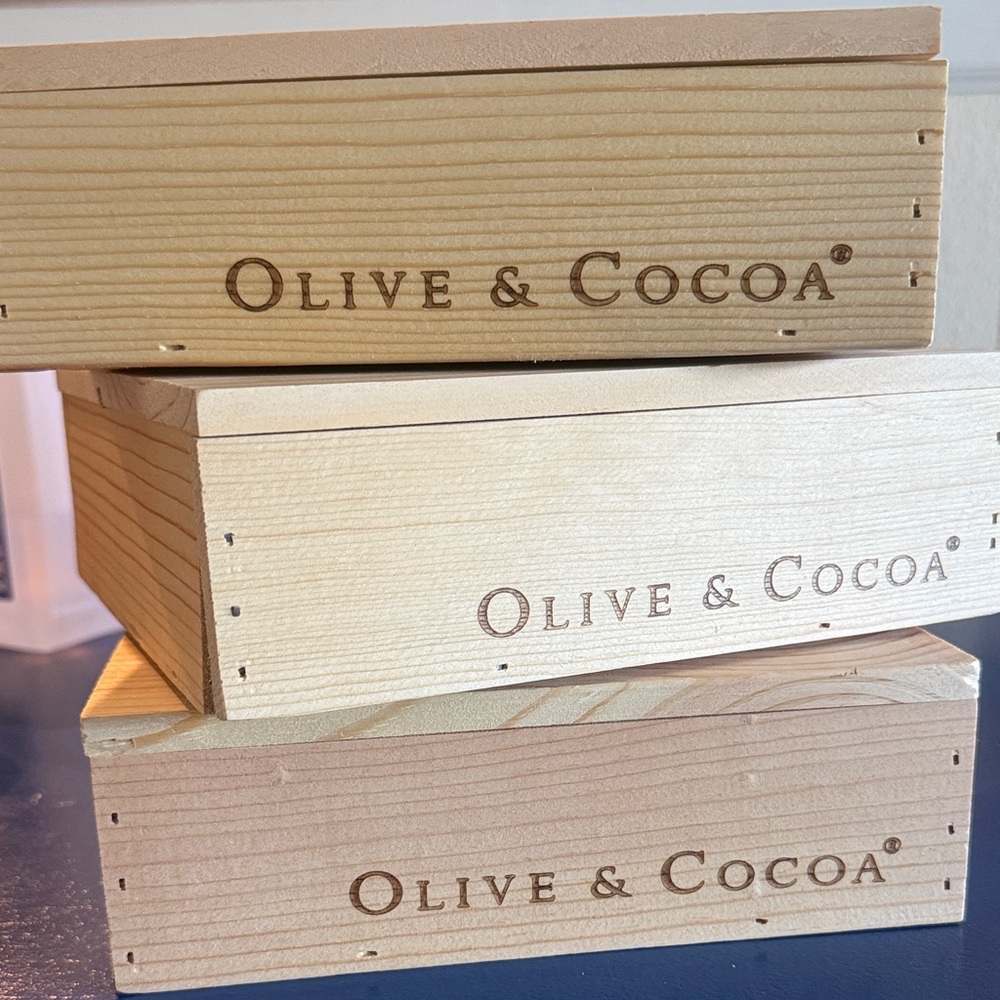 Wooden Storage Box Set - Natural and Tan